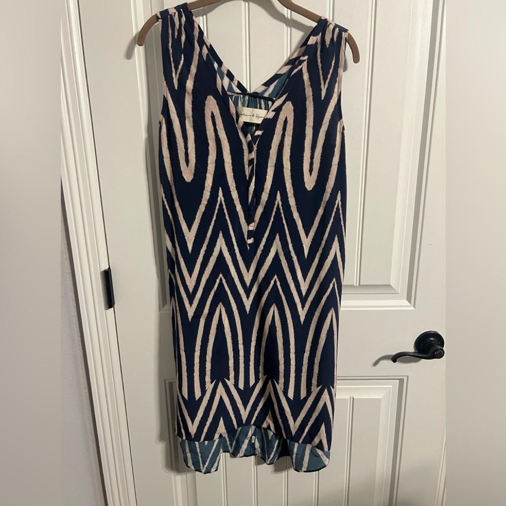 Graham & Spencer Sleeveless 100% Silk Blue Striped Dress. Women's Size M